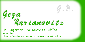 geza marianovits business card